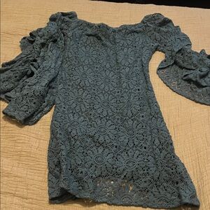 Jen's Pirate Booty Blue Lace Top